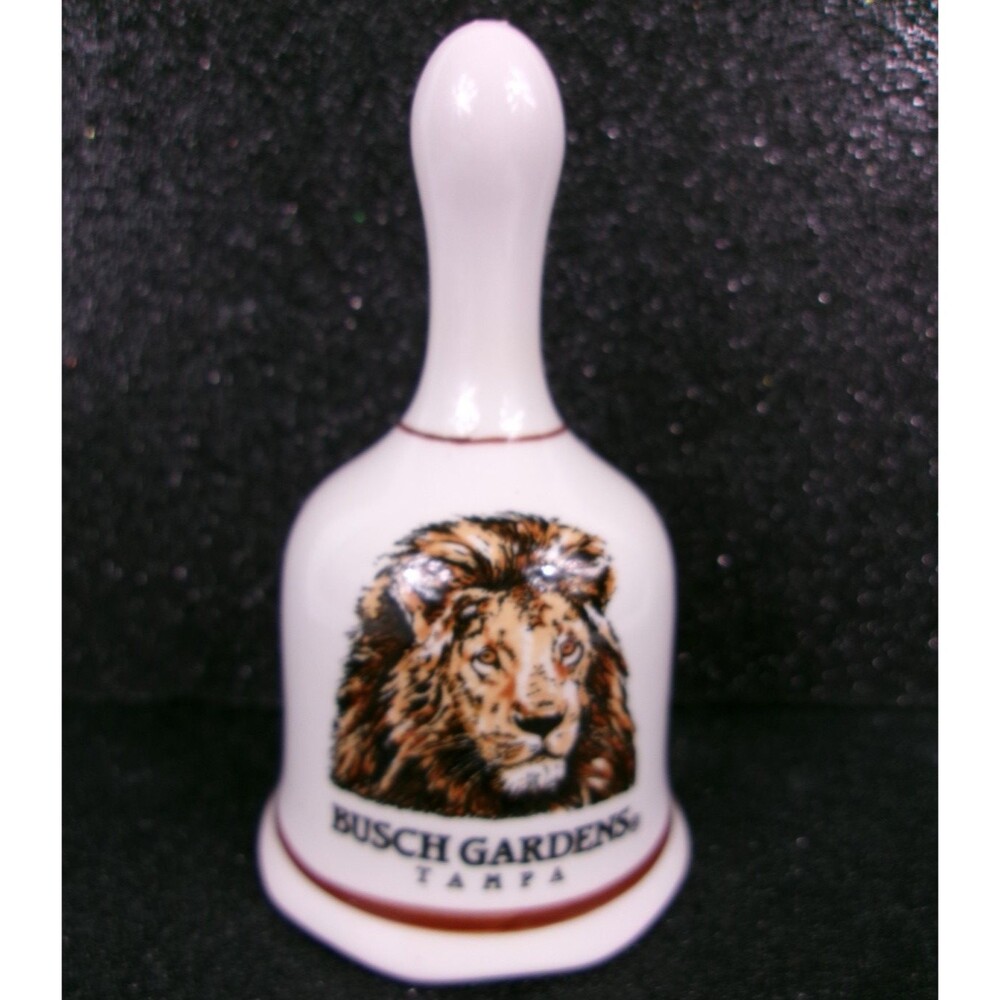 Vintage Busch Gardens Tampa Florida Souvenir Bell Lion 3.5 Inches Tall